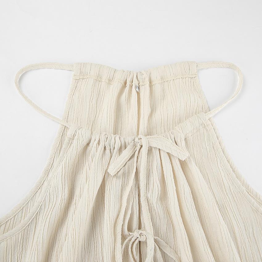 Tie-Neck Top And Long Pants Two-Piece Set, Summer Fashion Loose Casual Women Outfit