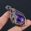 Amethyst Pendant Gemstone Jewelry, 999 Copper Wire Wrapped Pendant, Gift For Women Handmade Pendant
