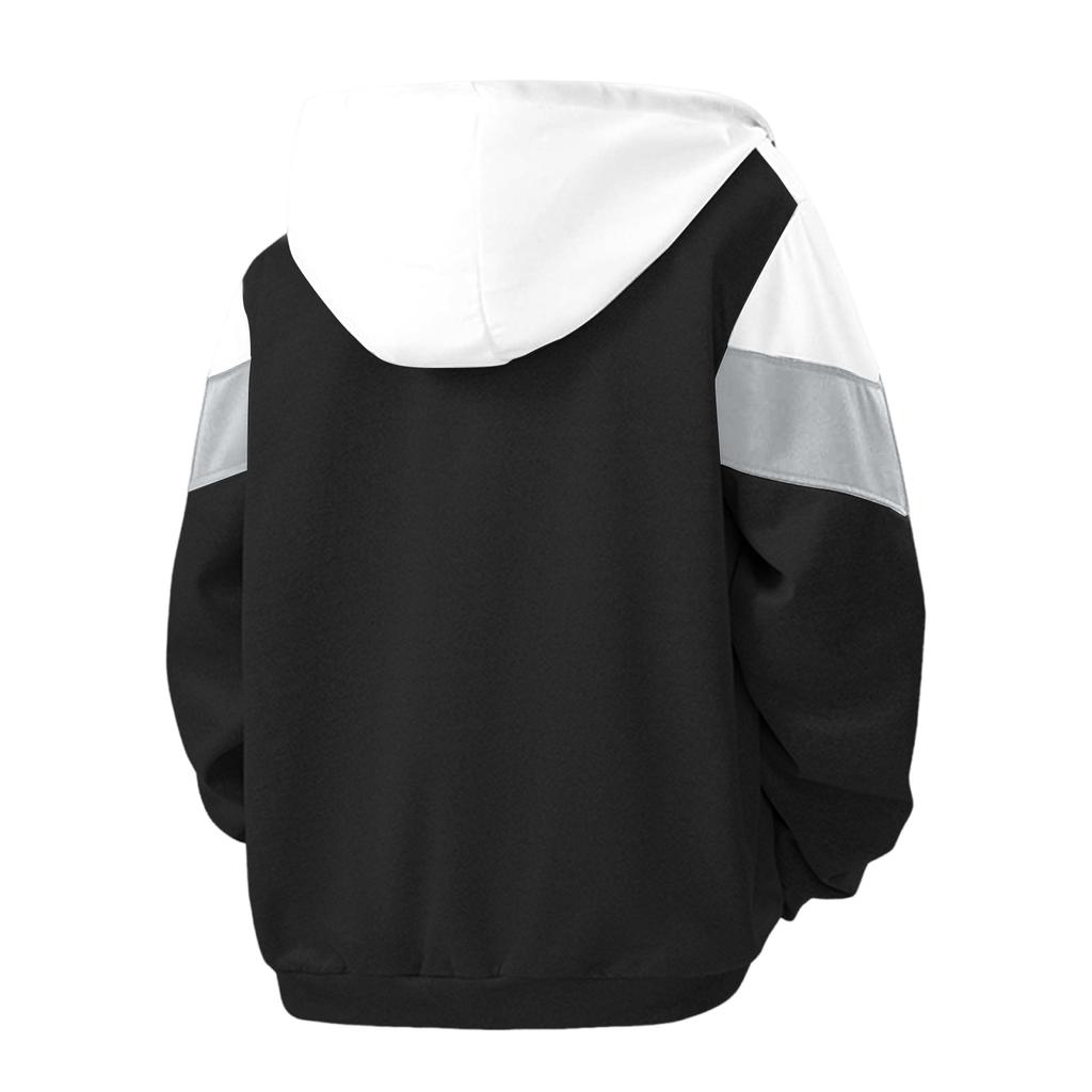 Men Zip Sweatshirt Jacket, Long Sleeve Loose  Casual Hooded Sports Coat Outerwear