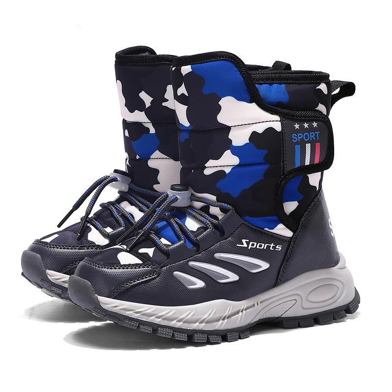 

Детские зимние ботинки осенне-зимние водонепроницаемые бархатные зимние ботинки для девочек ботинки Martin ботинки для мальчиков утолщенные хлопковые ботинки cross border 40 серый