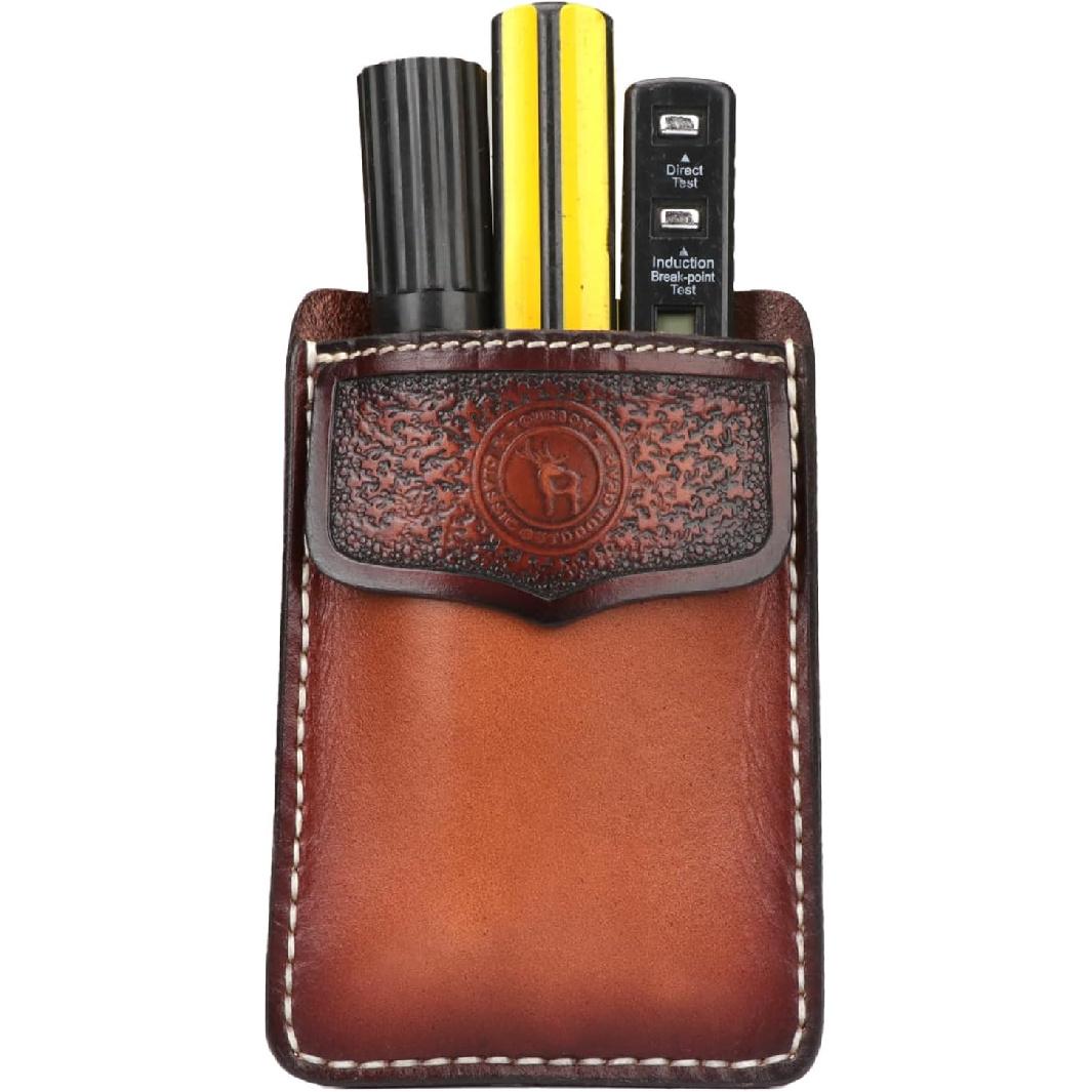 Tourbon  Leather Pocket Protector for Men Durable Tool Pouch for Jeans Shirts Pocket Sleeve for Pens and Tools Small