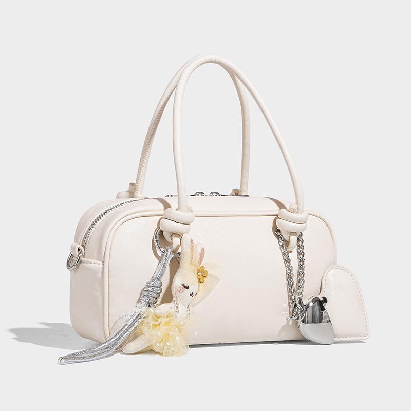 Niche Design Bowling Bag for Women 2025 New Fashion Retro Handbag Single Shoulder Crossbody Boston Bag