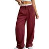 Pantaloni Casual da Donna a Vita Alta, Vestibilità Larga, Gamba Dritta, con Blocchi di Colore Fluido per l'Uso Quotidiano