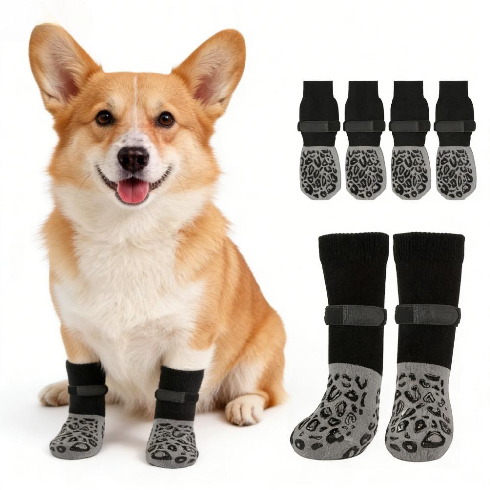 

4Pcs Dog Paw Protectors Anti-Slip Boots with Traction Adjustable Pet Socks for Injured Paws Senior & Weak Paw Dogs M