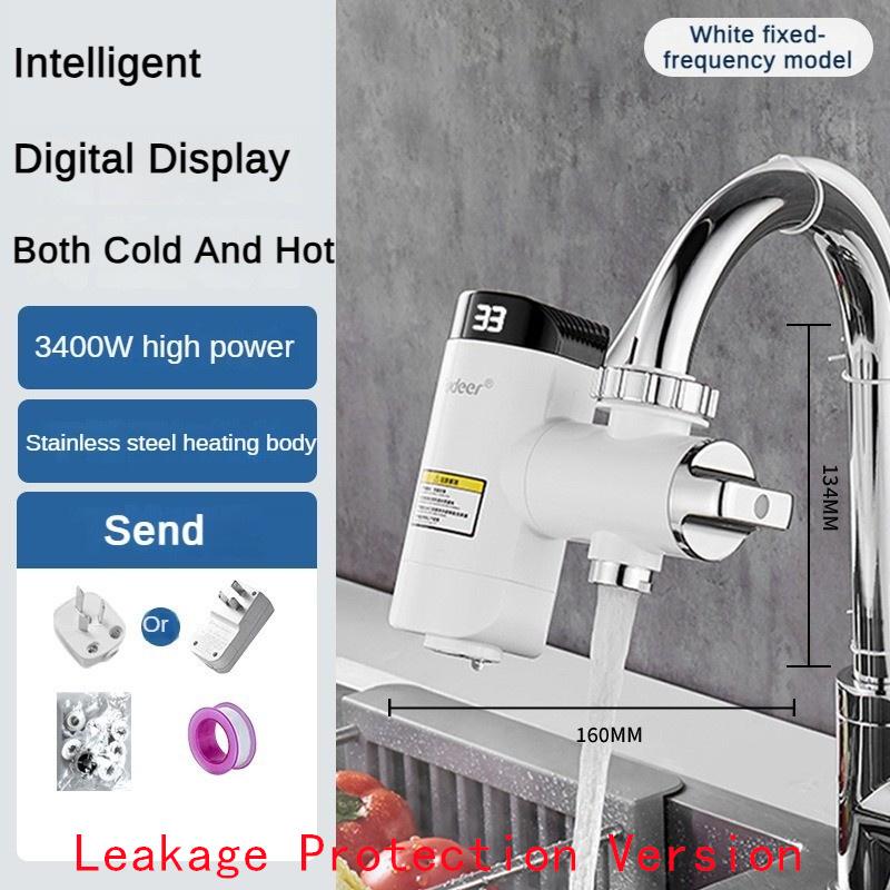 Electric Faucet Stainless Steel Hot and Cold Dual-purpose Faucet Temperature Digital Display Electricity Isolation Instant Hot Water Faucet