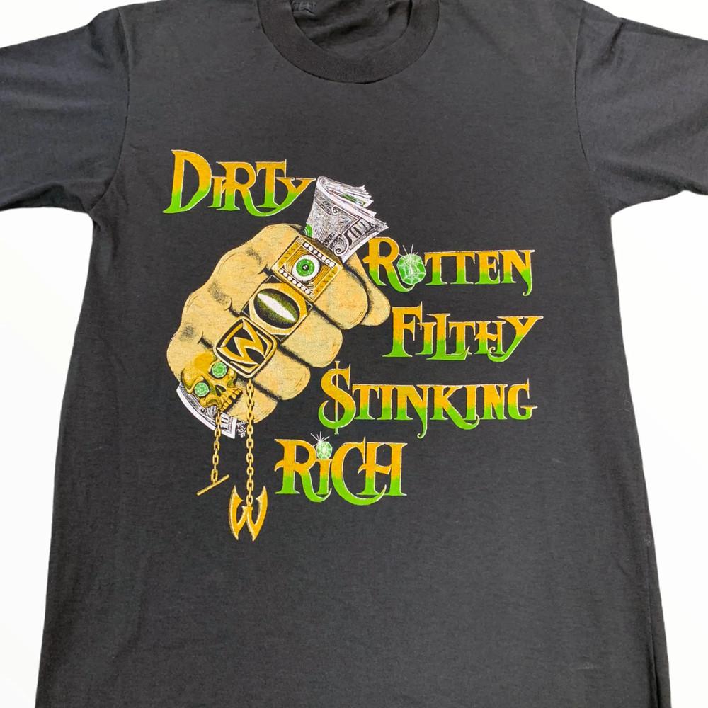 VTG  Warrant - Dirty Rotten Filthy Stinking Rich Black  All Size Shirt VC1389 Unisex T-Shirt XXL