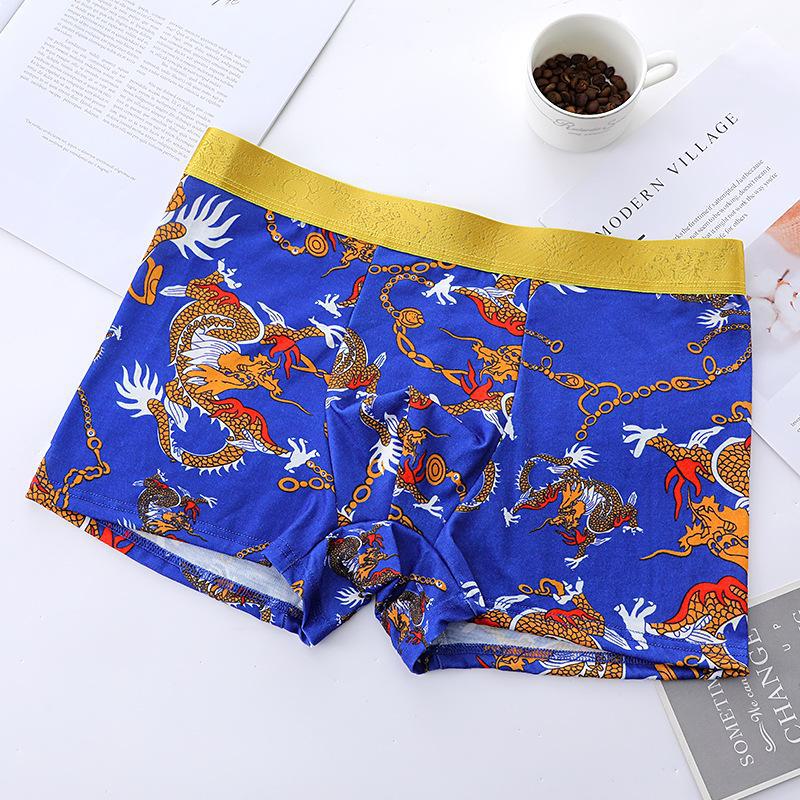 

Мужские боксеры с рисунком дракона - красные боксеры в стиле знака зодиака XL