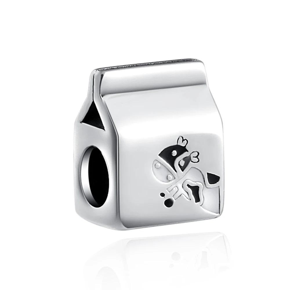 925 Silver Colorful Fruit Birthday Cake Milk Burger Chili Pendant Bead for DIY Women Bracelet Jewelry