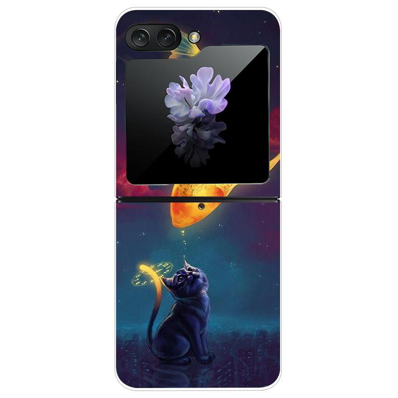 For Samsung Galaxy Z Flip 5 5G Case Cute Transparent PC Hard Case Back Cover For Samsung ZFlip5 Z Flip 5 Phone Coque Flip 5 Capa