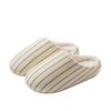 Winter striped warm cotton slippers home indoor piled thickened non-slip silent plush slippers