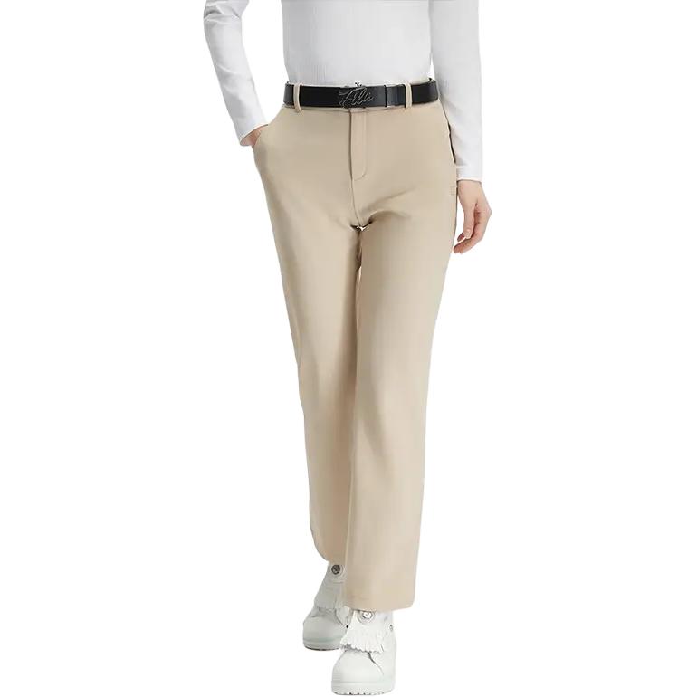 Fila Golf Series Soft Comfortable Simple Solid Color Straight Leg Casual Pants Women Bottoms Beige A11W445601F-LK