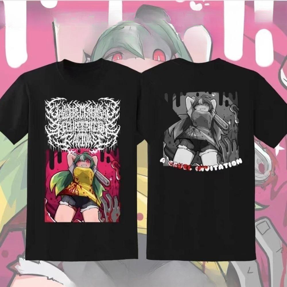 Summer Gothic Little Girl Beautiful Girl Print T Shirt Men's Short Sleeves Harajuku Street Fashion T-shirt Women Tees Tops