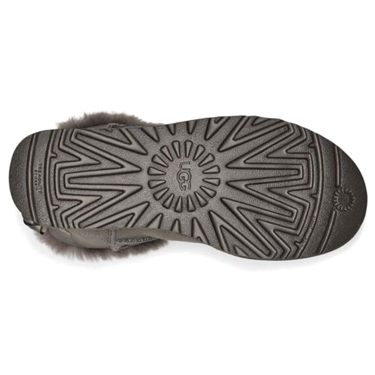 UGG Bailey Bow Glimmer Suede Casual Comfortable Short Snow Boots Women Boots Charcoal 1125795-CHRC
