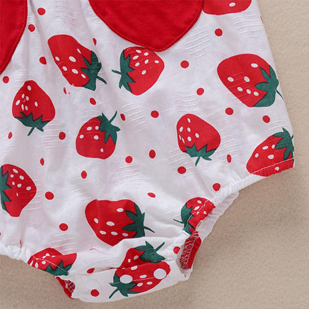 Nou-născut Bebeluş Fete Bretele Imprime Fructe Salopetă Costum de soare Căciulă Body