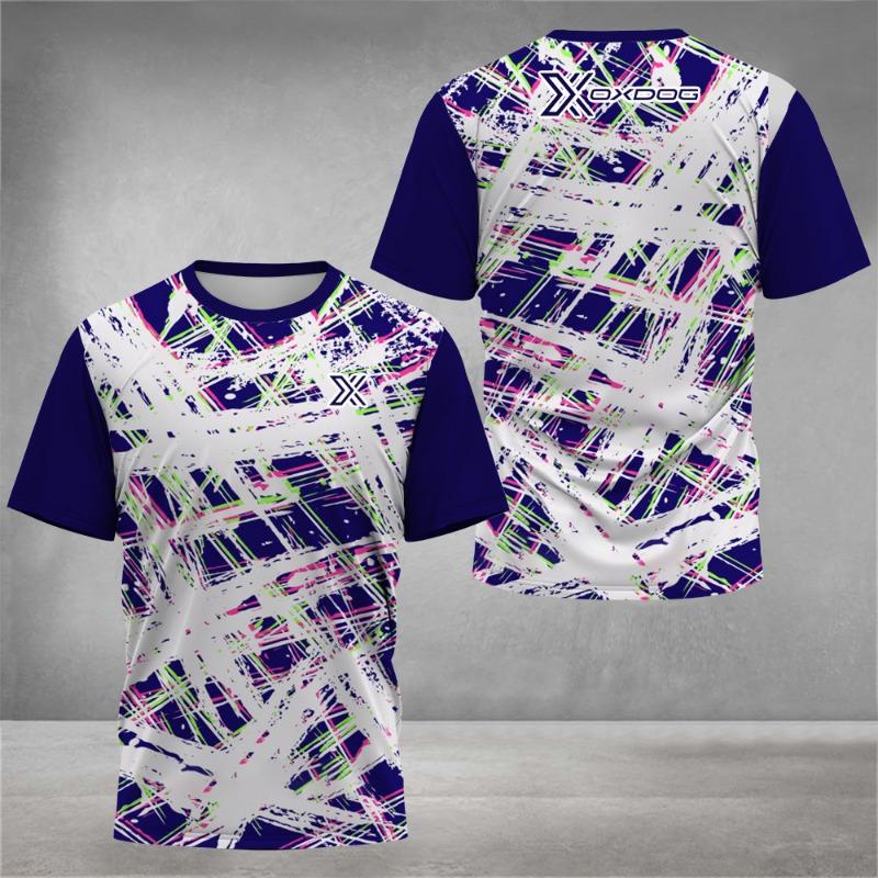 Fashion 3D Tie-Dye Print T Shirt For Men Summer Short Sleeve Outdoor Tennis Sports T-Shirt Casual Breathable Loose Top