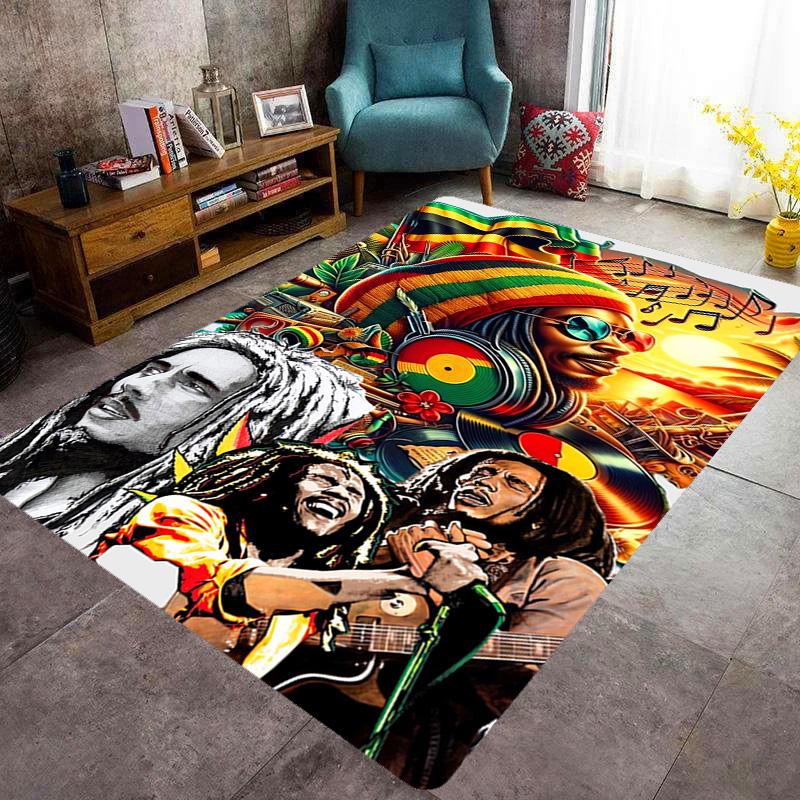 Vibrant Rasta Music Fusion Carpet Living Room and Bedroom Mats Doormat Dormitory Decoration Bathroom Mat Protective Pad