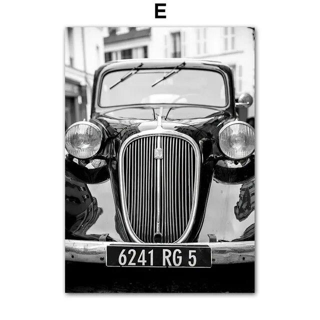 Europe Street Photograph Scenery Picture Canvas Painting Wall Art Black and White Poster and Print for Home Living Room Decor