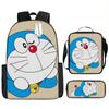 Doraemon Cartoon School Backpack Set Kids Grade 4-6 With Crossbody Bag Pencil Case Lightweight Oxford Fabric