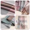 Colorblocking Fringe Soft Scarf Casual Polyester Faux Cashmeres Hundred Tassel Scarf Winter Warm Plaid Scarf Multiple Uses Shawl