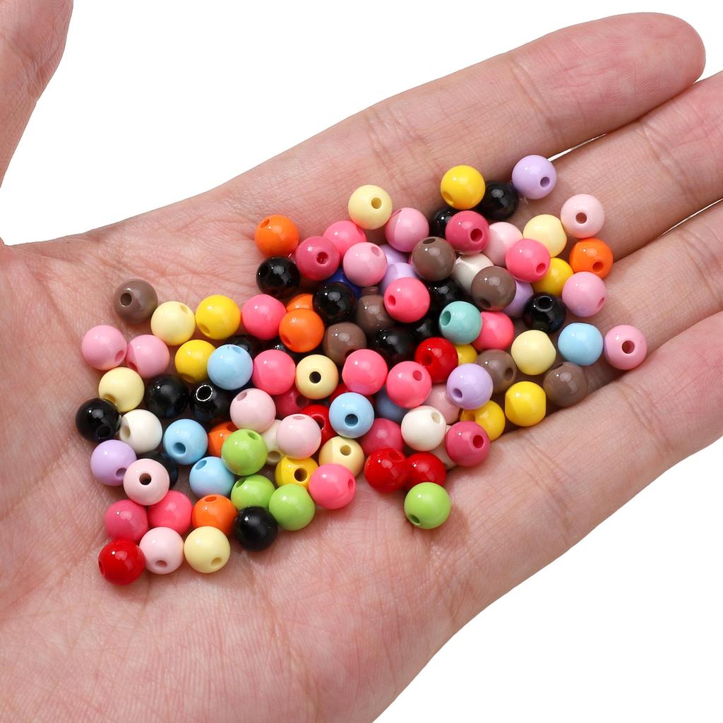 10Pcs Acrylic Beads Fantasy Color Ball Charms for DIY Necklace Bracelet Earring Jewelry Making