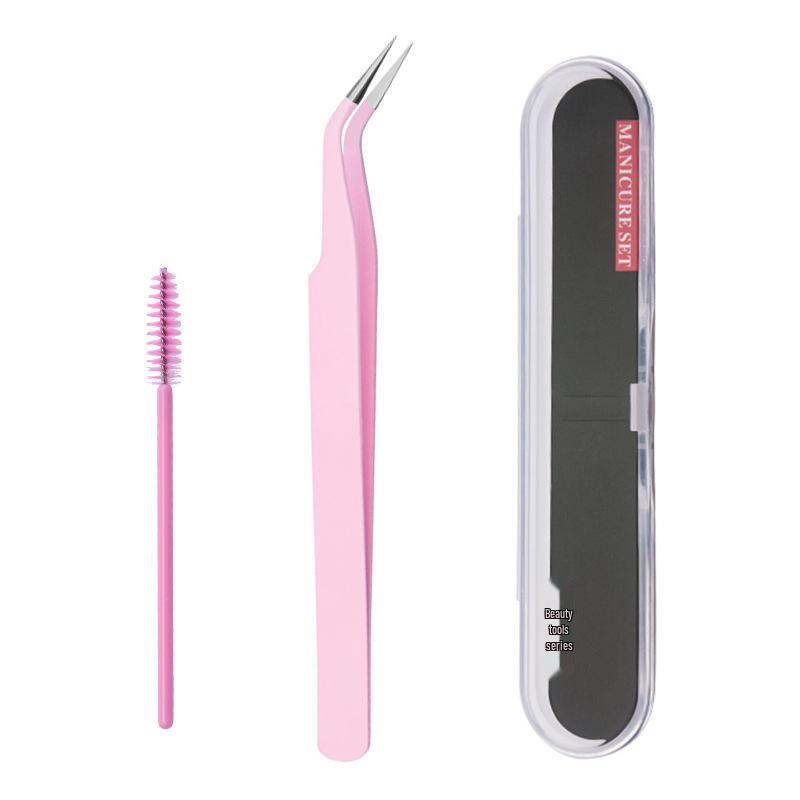 Nerezová ocel Zahnutá špička Pinzeta na prodlužování řas - Vysokohustotní Páv Motýl Kvetoucí Klip