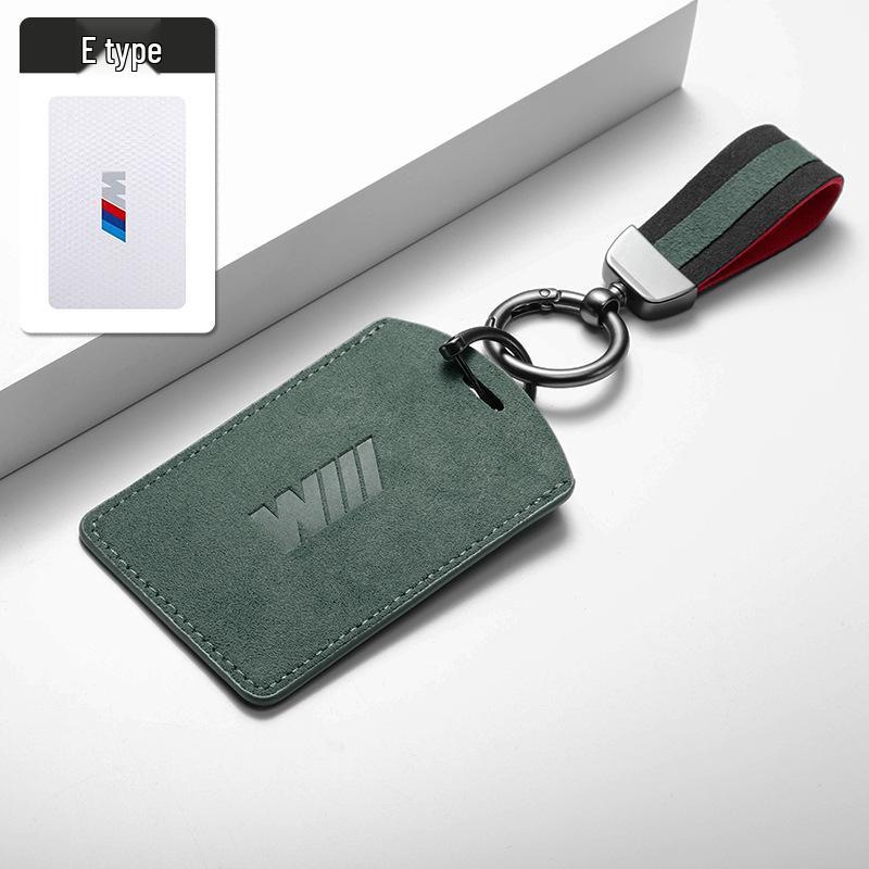 Compatible with BMW New 5 Series, 7 Series, 4 Series, X5, and X7 NFC Key: Suede Double Buckle Card Case.