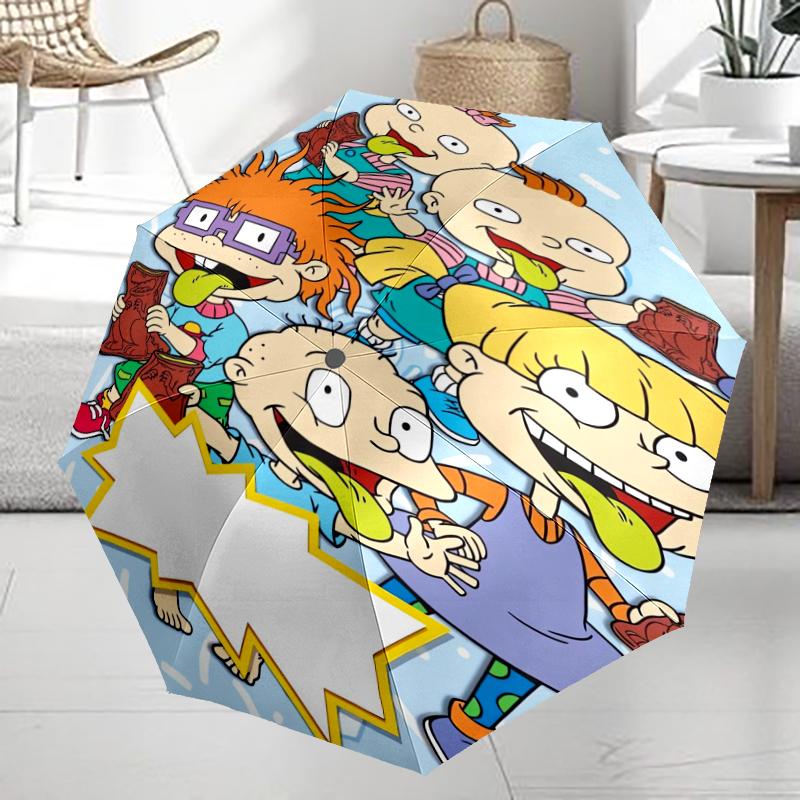 Rugrats Theme Automatic Umbrella, Lightweight & Portable, 8 Rib, Perfect for Outdoor Travel, Birthdays, Christmas, Gifts.