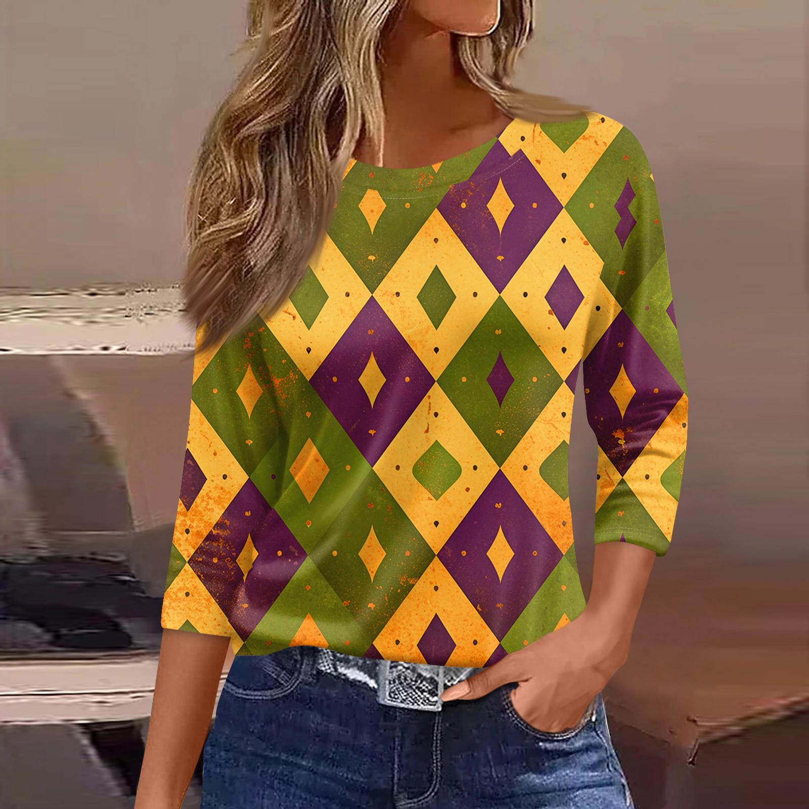 

Женские топы с рукавами 3/4, цветочный принт, винтажная мода, повседневные свободные рубашки с круглым вырезом больших размеров XL жёлтый