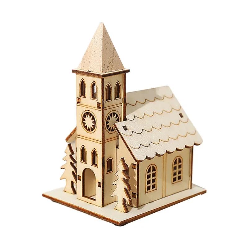 

Christmas Decoration Cabin Wooden Christmas Small House Christmas Desktop Ornaments Pendant
