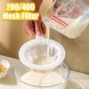 100/200/400 Mesh Köksnötter Mjölkfilter Ultrafint nätfilter Nylon Mesh Filtersked för sojamjölk Kaffe Yoghurtsilar