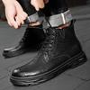 Fashion Luxury Men's Boots Versatile High Top Lace Up Style Outdoor Motorcycle Off-road Boots Fashion Party Oversized Men's Shoes 38-46