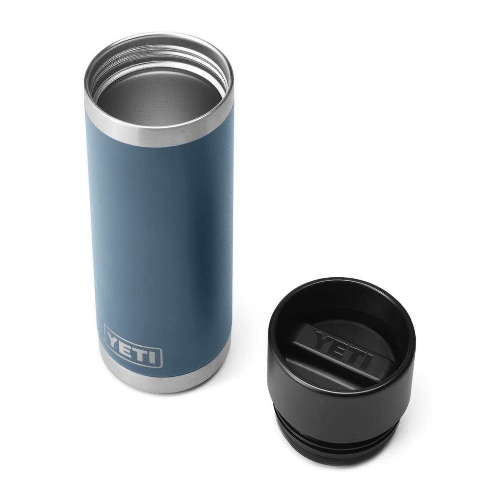 YETI Rambler 18 Bottle, Stainless Steel, Vacuum Insulated, with Hot Shot Cap, Nordic Blue