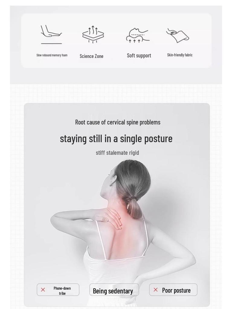 Butterfly-Shaped Memory Foam Pillow for Breathable Neck Support and Cervical Spine Comfort