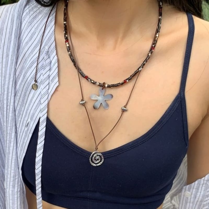 

LOVE ME MONSTER Sun & Sea Strap Necklace (L252MNK050) BLACK