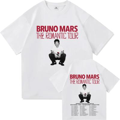 Bruno Mars The Romantic Tour 2026 T-shirt Summer Short Sleeve O-neck Mens Tshirts Streetwear Hip Hop Singer Graphic Print Shirt