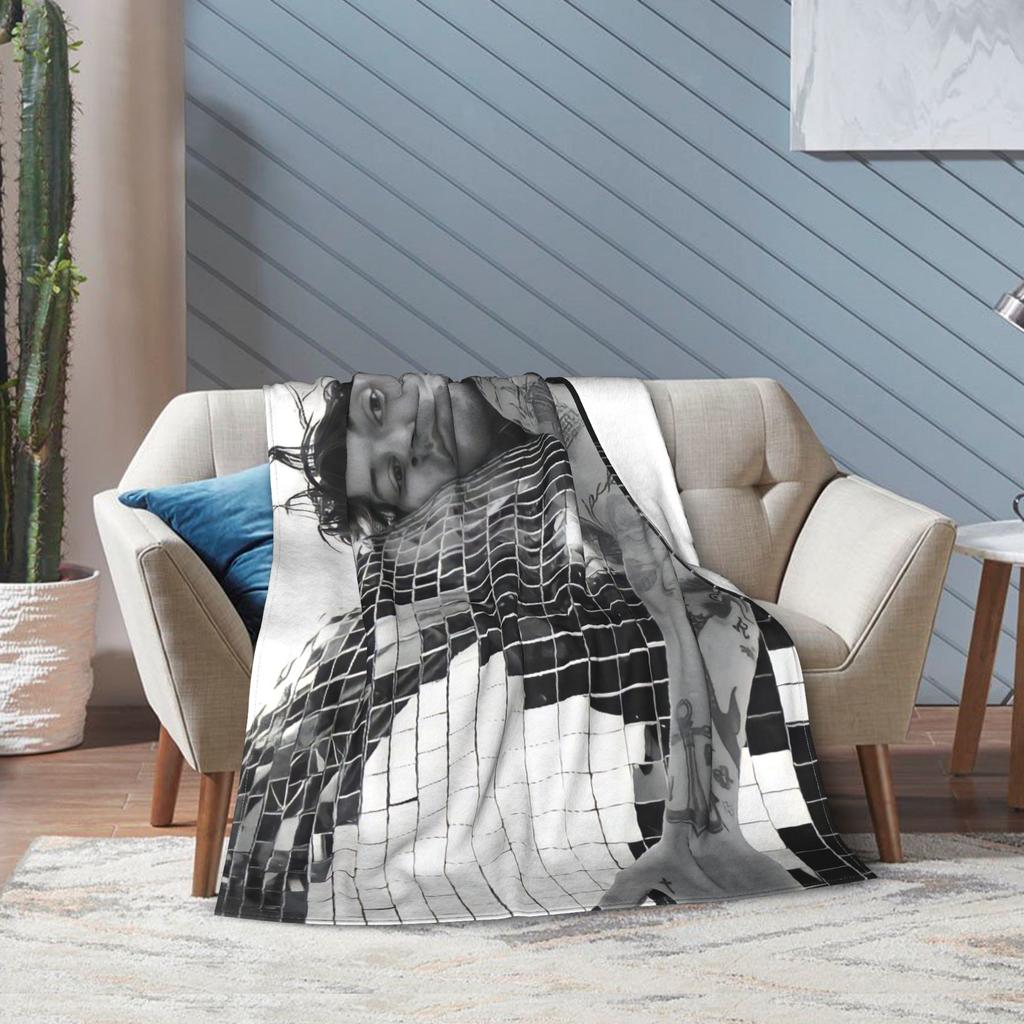 Kiss All The Time Album Blanket Fleece Harrys Music Styles Warm Throw Blankets for Airplane Travel Bedspread
