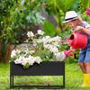 Cocoyard Elevated Planter Box - Durable Raised Garden Bed with Drainage Holes for Tall Plants Herbs and Flowers - Indoor or Out