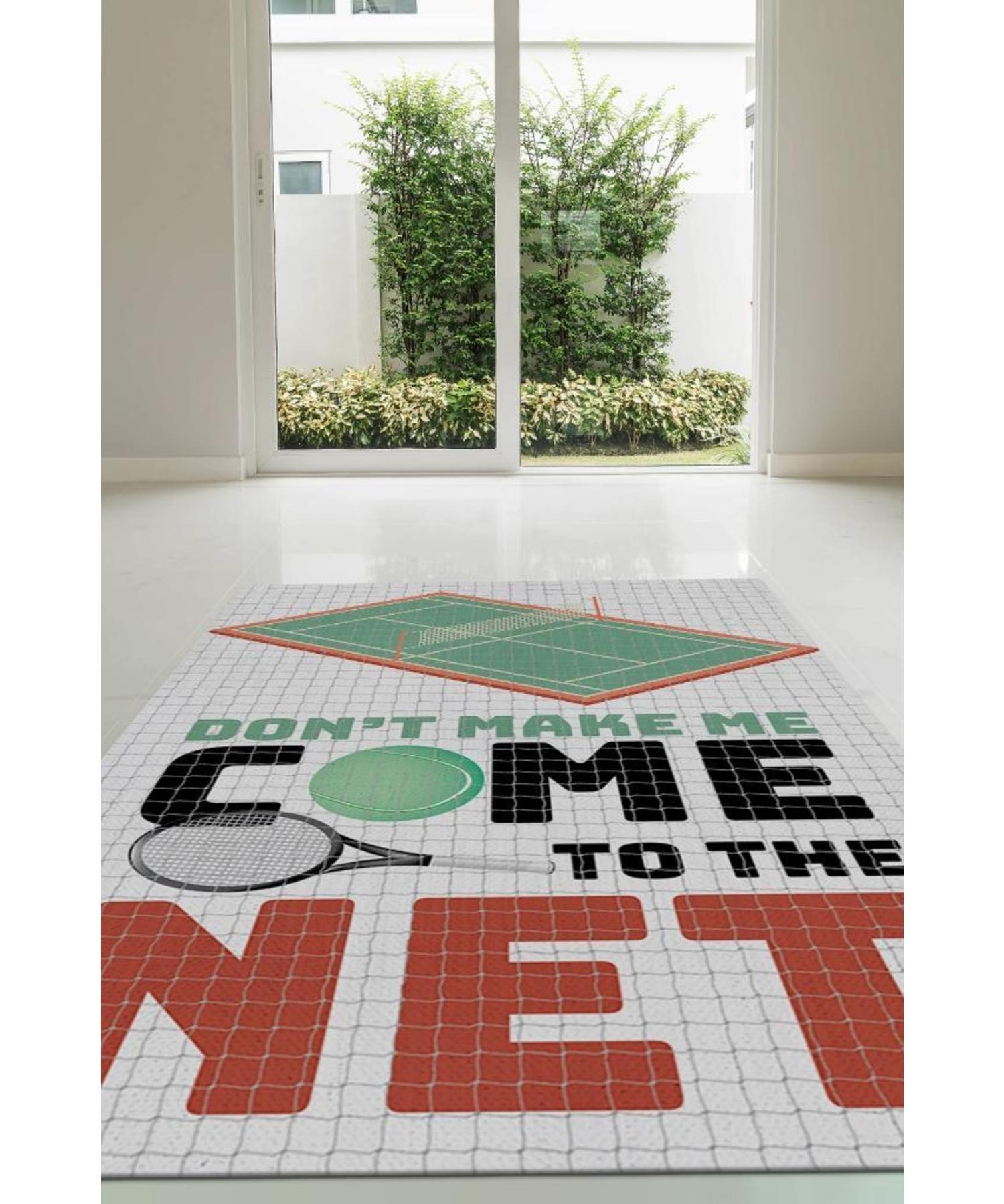 

Don t Bring Me To The Net Cotton Woven Based Washable Non-Slip Decorative Volleyball Lover Carpet