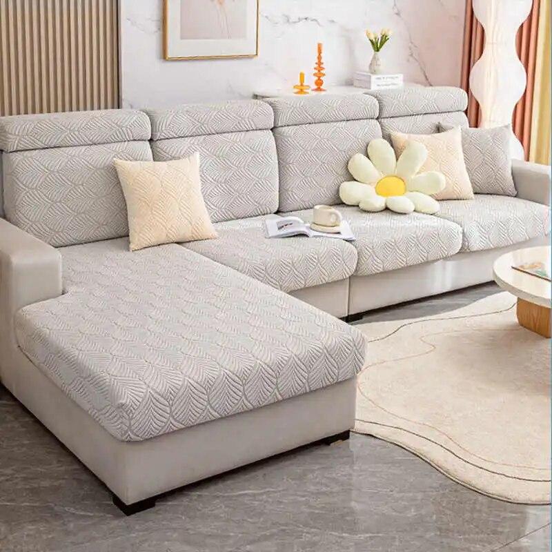 Winter Jacquard Fleece Sofa Cushion Covers Non Slip Elastic Couch Cover Universal Protective Slipcovers