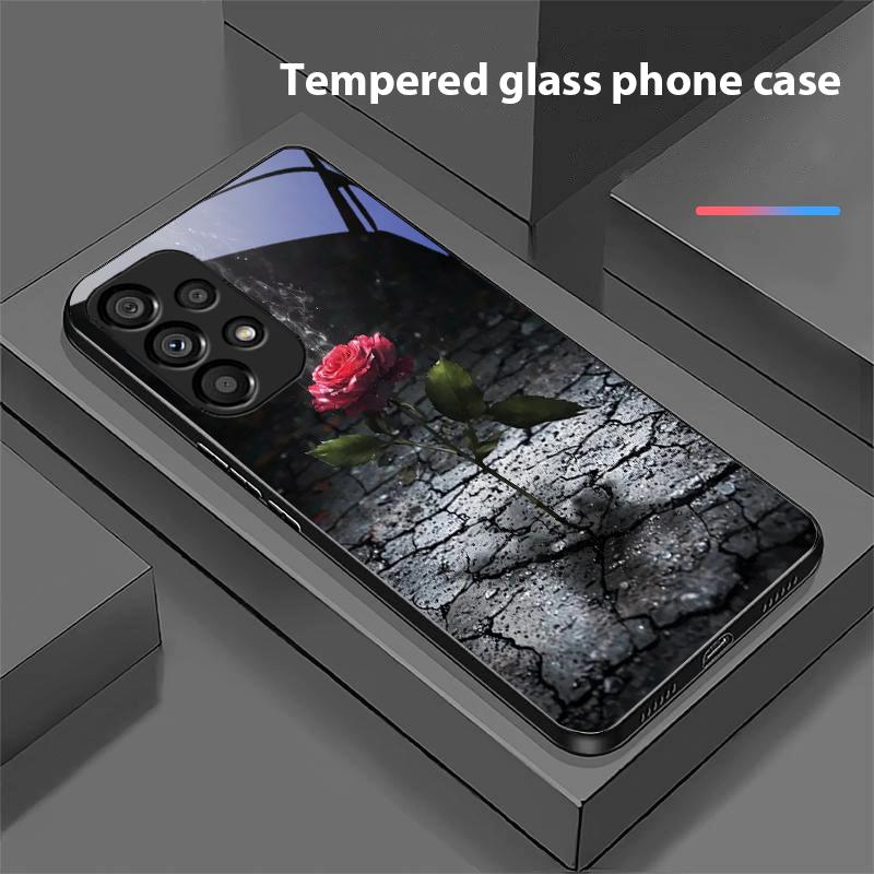 Rote Und Schwarze Herzen Für Samsung Galaxy S10 S20 Plus S21 FE S22 S23 S24 FE S25 Ultra Schwarz Gehärtetes Glas Handyhülle Hartschale