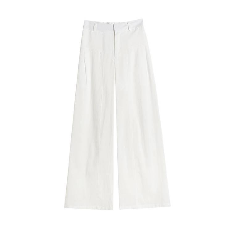 2026 Spring High-Quality Cotton Linen Wide-Leg Pants - Plus Size, High Waist, Versatile, Casual, and Floor-Length for Women