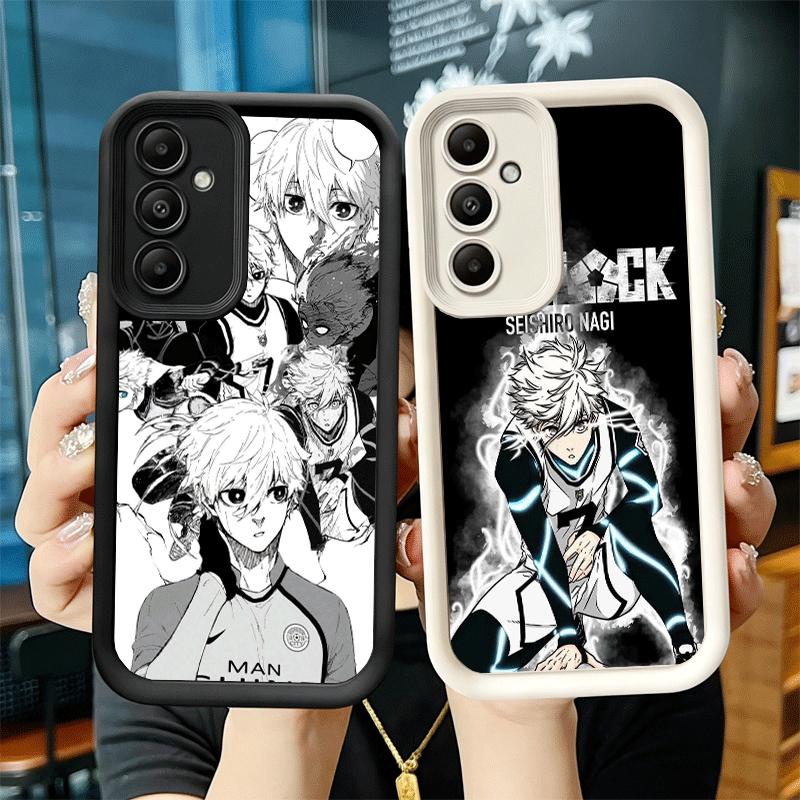 Phone Case for Samsung Galaxy A17 A16 A15 A14 A13 Blue L-Lock Nagi Seishiro A56 A36 A26 A55 A35 A25 A54 A34 A24 A53 A33 A23 A07
