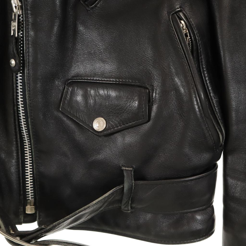 SCHOTT 80s 618 Vintage USA Made IDEAL Zip Double Riders Jacket 36 Black Men's Used