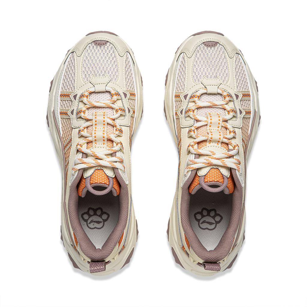 Li Ning Cat Paw Lite3 Casual Shoes Women's Low top Rock White Gray/Orange Peel Orange AGCW186-5