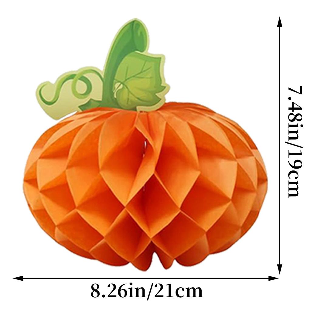Thanksgiving Decorative Desktop Arrangement Pumpkin Honeycomb Ball Autumn Harvest Pumpkin Paper Honeycomb Ornament
