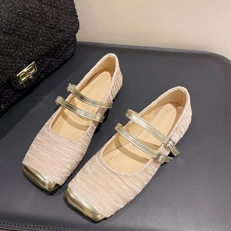 Fashion Woman Flats Splicing Evening Black Mary Jane Breathable On Promotion Lastest Quick Delivery Slip 2025 Summer 39 Shoes for Women