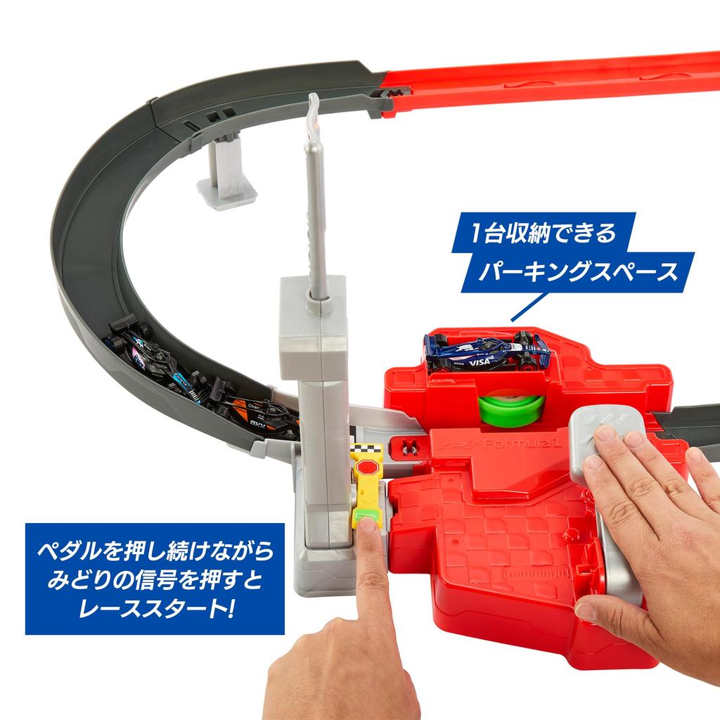 Hot Wheels Formula 1® Sprint Race Circuit Vehicle Toy F1 Playset with 3 Mini Cars, Ages 4 and Up, Multi-Purpose, JDY15