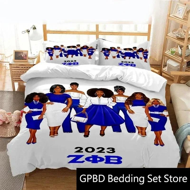 3D Print 1920 Zeta Phi Beta Society Bedding Set Double Twin King Duvet Cover Comforter Pillowcase Boys Girls Adults Bedroom