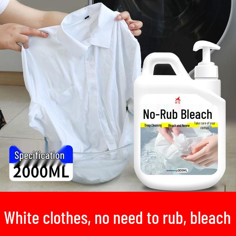 No-Rub Bleach for Whites: Stain Remover, Color Restorer, Anti-Yellowing, Clothes Whitener.