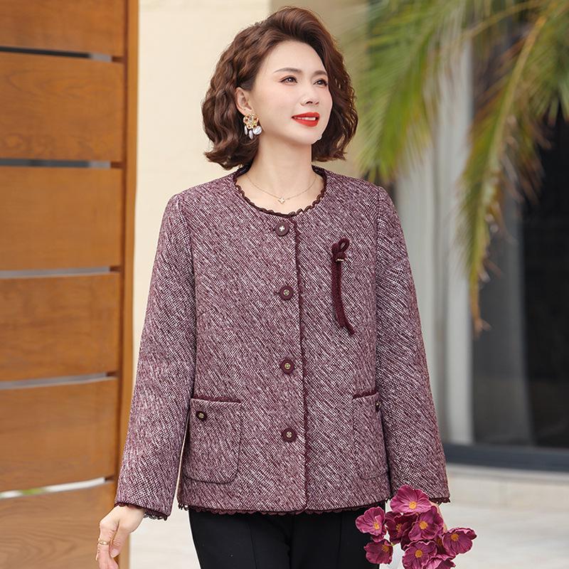 

Mother s Spring Plus Size Loose Short Outerwear for Women Aged 40-60 3XL (128-135 lbs)
